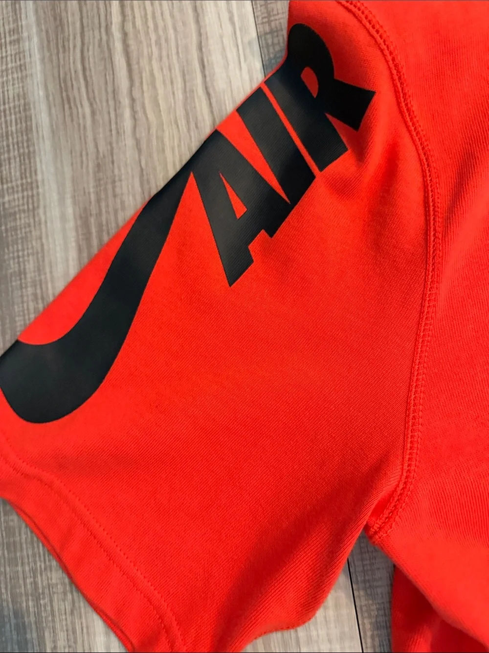 Nike Red Short-Sleeve Hooded Tee with Black Graphics